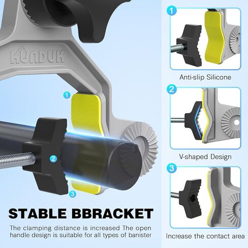 Adjustable Fishing Rod Holder for Boat,Upgraded Fishing Gear with 360°Button Rotation, Enlarged Clamp,Flexible Silicone Strap for Most Rod,Fits Round/Square Tubes, Perfect Fishing Accessory & Gifts in Saudi Arabia