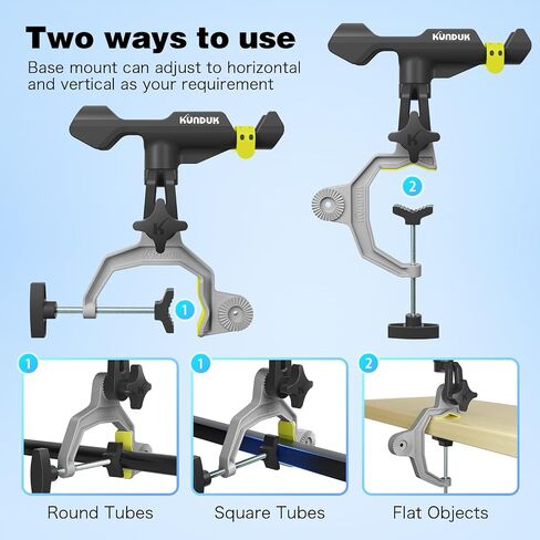 Adjustable Fishing Rod Holder for Boat,Upgraded Fishing Gear with 360°Button Rotation, Enlarged Clamp,Flexible Silicone Strap for Most Rod,Fits Round/Square Tubes, Perfect Fishing Accessory & Gifts in Saudi Arabia