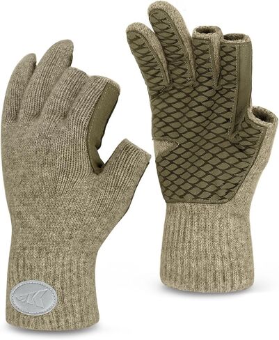 KastKing Bully Wooly 3-Cut Fingerless Wool Fishing Gloves, Cold Weather Warm Winter Gloves for Men & Women, Ice Fishing in Kuwait
