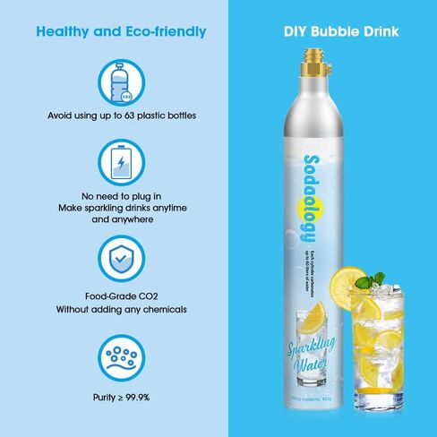 60L Co2 Carbonator Compatible with Sodastream Appliances [NOT FOR ART & TERRA],14.5oz, Set of 1 in Saudi Arabia