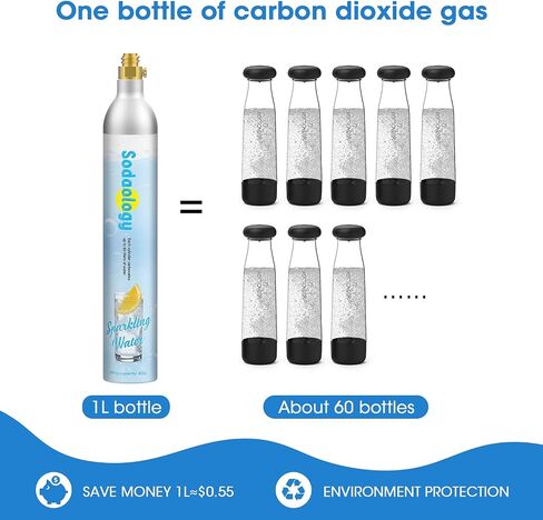 60L Co2 Carbonator Compatible with Sodastream Appliances [NOT FOR ART & TERRA],14.5oz, Set of 1 in Saudi Arabia