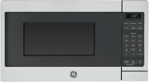 فرن ميكروويف GE GCST07N1WSS، 700 واط 6 إعدادات طهي تلقائية، تقنية قفل الأطفال، أساسيات المطبخ للكونترتوب، غرفة النوم أو الشقة، جديد 0.7 قدم مكعب. قدم، الفولاذ المقاوم للصدأ in Saudi Arabia