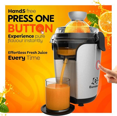 Eurolux Hands-Free Electric Citrus Juicer Machine, Orange Lime Grapefruit Lemon Squeezer, Easy to Clean. in Kuwait