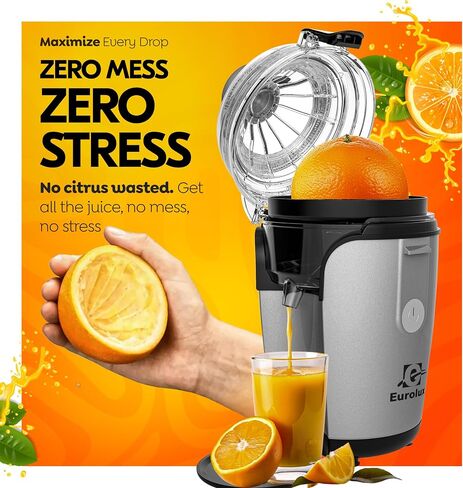Eurolux Hands-Free Electric Citrus Juicer Machine, Orange Lime Grapefruit Lemon Squeezer, Easy to Clean. in Kuwait