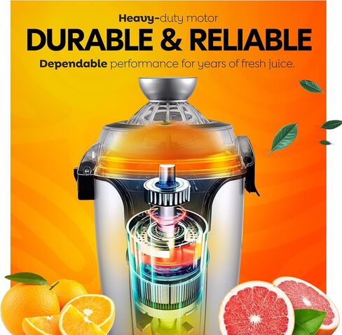 Eurolux Hands-Free Electric Citrus Juicer Machine, Orange Lime Grapefruit Lemon Squeezer, Easy to Clean. in Kuwait