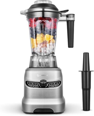 Amzchef 5-IN-1 Professional Blender for Kitchen, 1800 Peak Watts, 5 Functions for Shakes and Smoothies, Puree, Crush Ice & Hearty Soups with 8 Speeds & Pulse, 63 oz. Pitcher in Kuwait