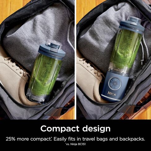 Ninja Blast Max Portable Blender, Twist & Go, 22oz, Navy, BC251NV | Twist & Go removable 22-oz vessel. Auto-iQ Crush & Smoothie programs, cordless. Dishwasher safe, leakproof lid. in Kuwait