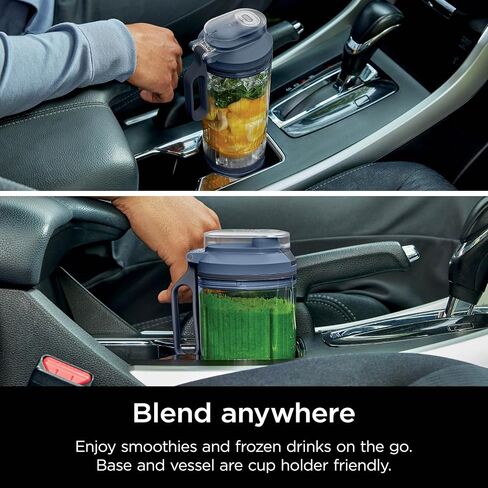 Ninja Blast Max Portable Blender, Twist & Go, 22oz, Navy, BC251NV | Twist & Go removable 22-oz vessel. Auto-iQ Crush & Smoothie programs, cordless. Dishwasher safe, leakproof lid. in Kuwait