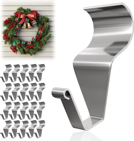 Goabroa Vinyl Siding Hooks, 10 Pack Heavy Duty Siding Hooks for Hanging Outdoor, No-Hole Needed Stainless Steel Siding Clips for Hanging Lights Decor in Kuwait