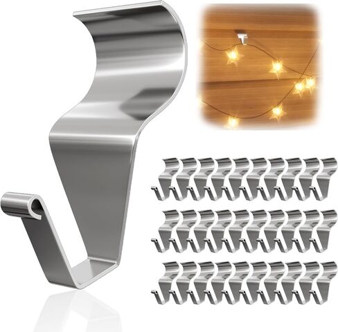 Goabroa Vinyl Siding Hooks, 10 Pack Heavy Duty Siding Hooks for Hanging Outdoor, No-Hole Needed Stainless Steel Siding Clips for Hanging Lights Decor in Saudi Arabia