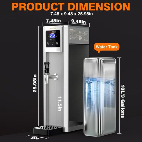 WantJoin Hot Water Dispenser Commercial Water Boiler 20L(5.2GAL)/Hour Step-Heating Electric Countertop Water Dispenser Automatic Temperature Control 32°F-212°F, for Boba Tea Coffee Shop Office 1800W in Saudi Arabia