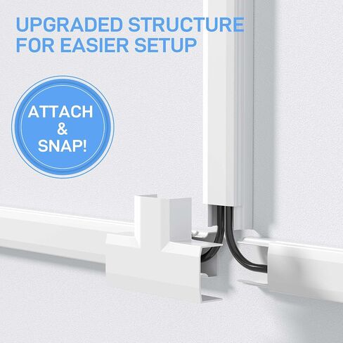 Delamu TV Cord Hider, Cord Covers for 3-4 Wires on Wall, Large Cable Hider Cable Management, Easy Set up Wire Hiders Wire Covers for Cords on Wall, TV Cables Cover Raceway, 6X W1.18 H0.67in, White in Saudi Arabia