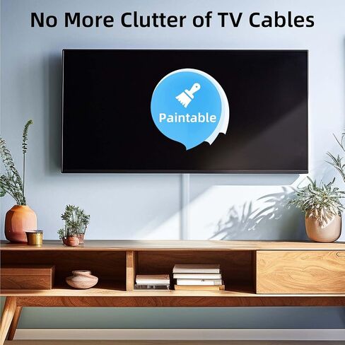 Delamu TV Cord Hider, Cord Covers for 3-4 Wires on Wall, Large Cable Hider Cable Management, Easy Set up Wire Hiders Wire Covers for Cords on Wall, TV Cables Cover Raceway, 6X W1.18 H0.67in, White in Saudi Arabia