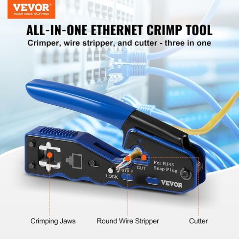 أداة تجعيد عروة كابل بطارية VEVOR، 10-1/0AWG مع قاطع كابل و95 قطعة من أطراف الحلقة النحاسية، و100 قطعة من أنابيب الانكماش الحراري و6 قوالب تجعيد بأحجام الأسلاك، لعروات الأسلاك شديدة التحمل in Saudi Arabia