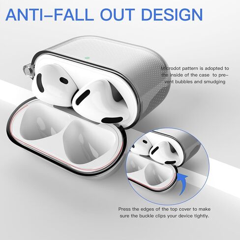 حافظة شفافة متوافقة مع AirPods 4 مع خاصية إلغاء الضوضاء النشطة، حافظة شفافة مضادة للاصفرار مع سلسلة مفاتيح ومجموعة منظف in Kuwait