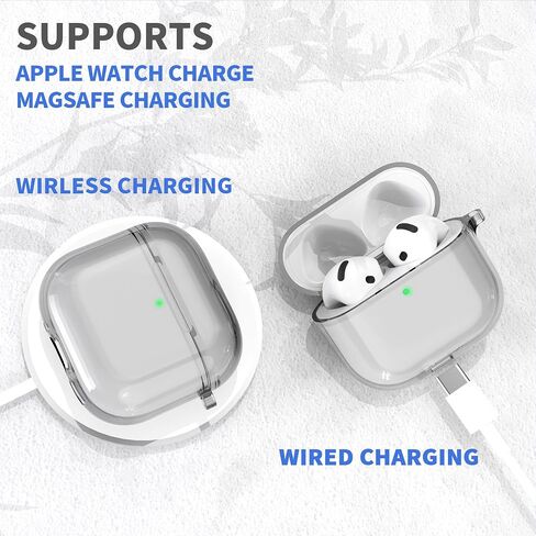 حافظة شفافة متوافقة مع AirPods 4 مع خاصية إلغاء الضوضاء النشطة، حافظة شفافة مضادة للاصفرار مع سلسلة مفاتيح ومجموعة منظف in Kuwait