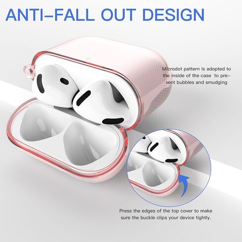 حافظة شفافة متوافقة مع AirPods 4 مع خاصية إلغاء الضوضاء النشطة، حافظة شفافة مضادة للاصفرار مع سلسلة مفاتيح ومجموعة منظف in Kuwait
