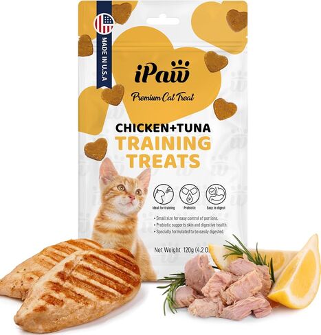 Soft Cat Treats for Indoor Cats, Healthy Kitten Snacks with Probiotics, Grain Free, Easy to Digest (Chicken and Tuna) in Saudi Arabia