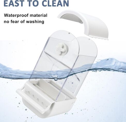 Automatic Bird Feeder for Cage，Automatic Parrot Seed Feeders Food Container with Lid, Bird Cage Accessories for Cockatiel Finch Lovebirds Budgies Canary in Kuwait