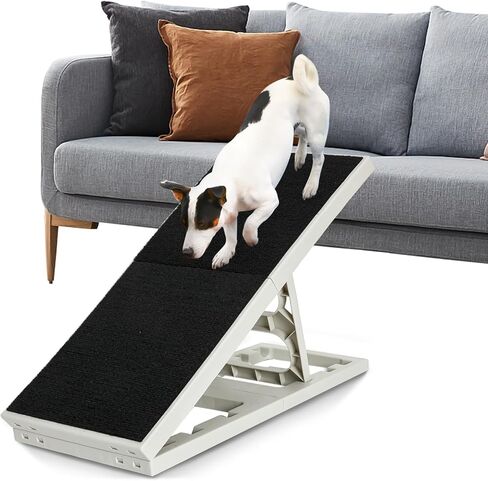 سرير منحدر للكلاب قابل للتعديل للحيوانات الأليفة الصغيرة منحدر للقطط قابل للطي مع سجادة غير قابلة للانزلاق منحدر داخلي للجرو قابل للحمل للأريكة والكرسي in Kuwait