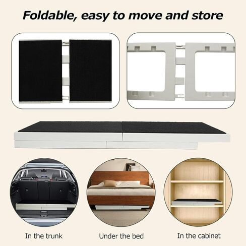 سرير منحدر للكلاب قابل للتعديل للحيوانات الأليفة الصغيرة منحدر للقطط قابل للطي مع سجادة غير قابلة للانزلاق منحدر داخلي للجرو قابل للحمل للأريكة والكرسي in Kuwait