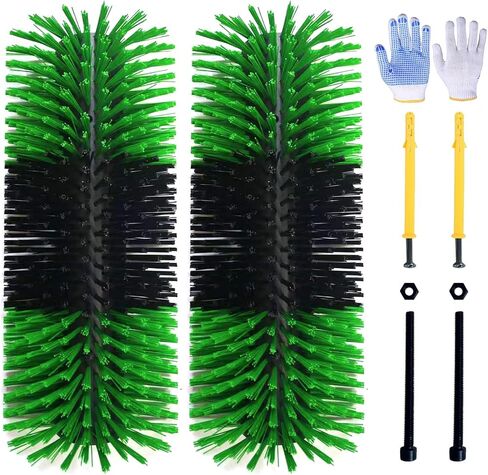2Pcs Livestock Scratching Brush, Horse Scratcher Full Massage Brush Kit, Relieve Itching on The Back of Livestock, Suitable for Horse, Cattle, Sheep, Pig, with Two Sets of Screws,Remove Fleas in Saudi Arabia