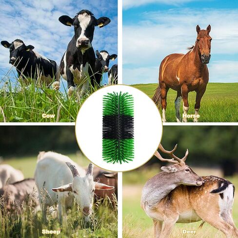 2Pcs Livestock Scratching Brush, Horse Scratcher Full Massage Brush Kit, Relieve Itching on The Back of Livestock, Suitable for Horse, Cattle, Sheep, Pig, with Two Sets of Screws,Remove Fleas in Saudi Arabia