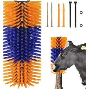 Livestock Scratch Brush, Cow Brush Scratcher with 4 Screws, Horse Brushes for Grooming, Livestock Scratching Post Horse Grooming Supplies Back Scratching for Cattle Goat Sheep Elk Pig