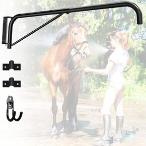 Swinging arm Horse Wash Attachment, Hose Boom Arm Wall Mount Minimizing The Risk of Stumbling or Trampling While Washing Your Horse Hose Boom Fits for Standard Garden Hose, Hose Not Included