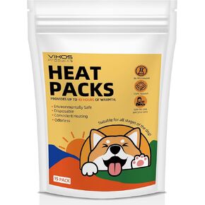 (15-Pack Upgraded Heat Packs for Newborn Puppy Anxiety Dog Toys Replacement Heat Packs Disposable Puppy Warmers - Lasting for Approximately 40 Hours