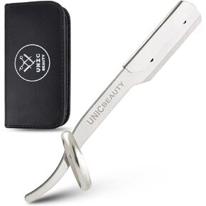 Ringblade - Silver Straight Edge Razor, Patented Design – Professional Barber Straight Razor with Straightedge Razor Blades