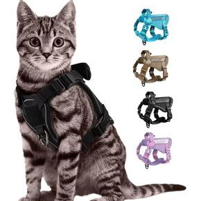 Forestpaw Tactical Dog Harness for Small Dogs,Breathable Reflective Dog Harness with Handle,Adjustable Tactical Puppy Harness Military Molle Vest Outdoor Training Walking,Black