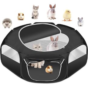 Portable Small Animals Playpen, Waterproof Guinea Pig Playpen for Indoor, Small Pet Pop Up Playpen Outdoor for Hamster/Rabbit/Chinchilla/Chick/Ferret/Hedgehog