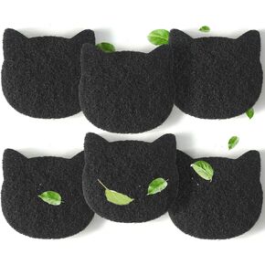 Cat Litter Box Stick-on Activated Charcoal Filters Compatible with Most Cat Litter Box, Universal Activated Carbon Filters to Absorb Odors and Control Damp for Keep Home Fresh (6 Pack)