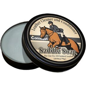 Saddle Soap for Leather Cleaning-2.8 Oz-Leather Cleaner and Conditioner, to Soften, Moisturizer, Protector, and Restorer Leather Craft, Leather Soap for Car Seat, Couch, Shoe, Purse, Boot, Bag, Saddle