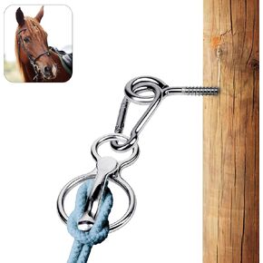 Premium Magnetic Tack & Supplies Horse Safety Accessories Training Equipment with Eye Bolt a Humane Way to Prevent Horses from Retracting Stainless Steel Ring with Eye Screws (1 PEC)