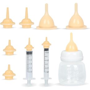 Kitten Bottles, Professional Kitten Feeding Syringes, Nipple&Feeding Kit for Kittens and Puppies, Reusable Newborn Kitten Supplies, Suitable for Feeding Kitten, Puppy, Rabbit