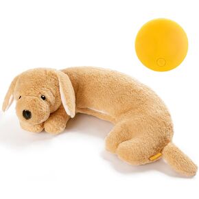 Heartbeat Puppy Toy Heartbeat Stuffed Animal for Dog Anxiety Relief and Calming Aid, Dog Heartbeat Toy for Puppy Sleep Aid Crate Training, Puppy Essential Puppy Needs, Golden