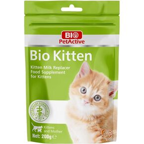 Bio Pet Active Kitten Milk Substitute, Milk Powder for Cats, Milk Substitute with Minerals Vitamins and Taurine for Kittens 1-84 Days Old, Easy to Digest, 7.05 oz, 1 Pack