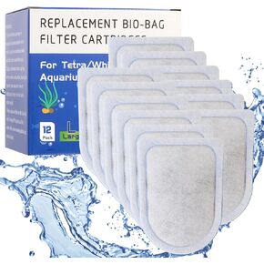 12 Packs Carbon Filter Cartridges for Tetra Whisper EX Filters, Replacement Filter Cartridges Large for Tetra, Fits Whisper EX30/EX45/EX70 Filters