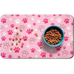 Dog Food Mats for Floors Waterproof, Dog Cat Water Bowl Mats Pet Feeding Absorbent Mat Dog Cat Pet Placemats for Food and Water Wood 12 * 20 inch