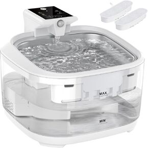 Wireless Cat Water Fountain,4.5L/152fl oz Battery Powered Water Dispenser,Ultra Quiet and Easy to Clean,Automatic Pet Water Fountain for Cats and Dogs Indoor,Includes 2 Filters