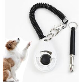 Dog Whistle Set of a Premium Quality Adjustable Frequency Dog Whistle and a Dog Clicker, Ultrasonic Dog Whistle to Stop Barking Neighbors Dog