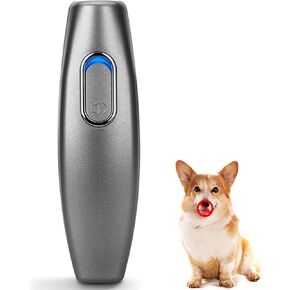BONSO Bark Control Device 2-in-1 Anti Barking Device&Dog Training Tool, 16.4 Ft Large Control Range Sonic Bark Deterrents, Stop Bad Behavior Dog Silencer, Indoor&Outdoor Electronic Dog Whistle (Grey)
