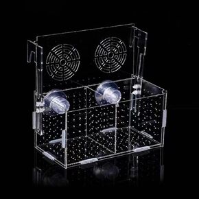 Acrylic Fish breeding Box, Fish Separation Breeder Box Acrylic Fish Tank Breeding Isolation Box for Aquarium Hatchery Incubator with Suction Cups for Baby Fishes Shrimp Clownfish (6*6*8inch)