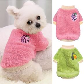 2 Pack Dog Sweaters for Small Dogs Girl Christmas Small Dog Sweater Winter Warm Puppy Sweater XXS Dog Clothes Chihuahua Sweater Cute Pet Apparel Cat Clothes
