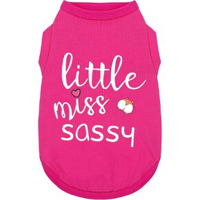 Paiaite Dog Clothes Fashionable Sleeveless Pet Vest: 'Little Miss Sassy' Printed Cotton Dog Shirt, Ideal for Small, Medium, and Large Breeds, Ensuring Comfort and Breathability Rose Red S