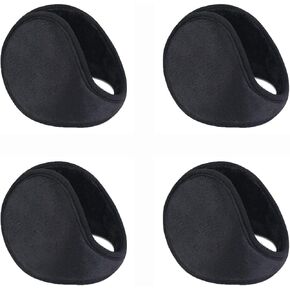 WeiMeet 4 Pieces Unisex Fleece Earmuffs Foldable Earmuffs Winter Outdoor Ear Warmer Men’s Earmuffs Women’s Earmuffs