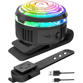 XL 2-Uses Dog Collar Light Rechargeable, 8 Modes LED Safety Light Clip On for Dog Raincoat/Jacket, IPX7 Waterproof Dog Lights for Night Walking, Running, Camping, Cycling