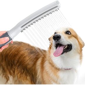 Dog Shower Attachment, Dog Shower Head with 3 Spray Modes & One-Button ON/OFF, Dog Bath Supplies with Metal T-Diverter & Outdoor Adapter, Deep Clean & Massage, No Drill Hook Pet Bathing Kit